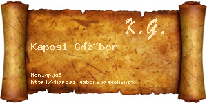 Kaposi Gábor névjegykártya