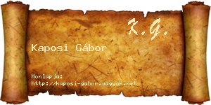 Kaposi Gábor névjegykártya