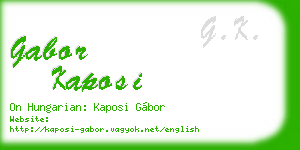 gabor kaposi business card
